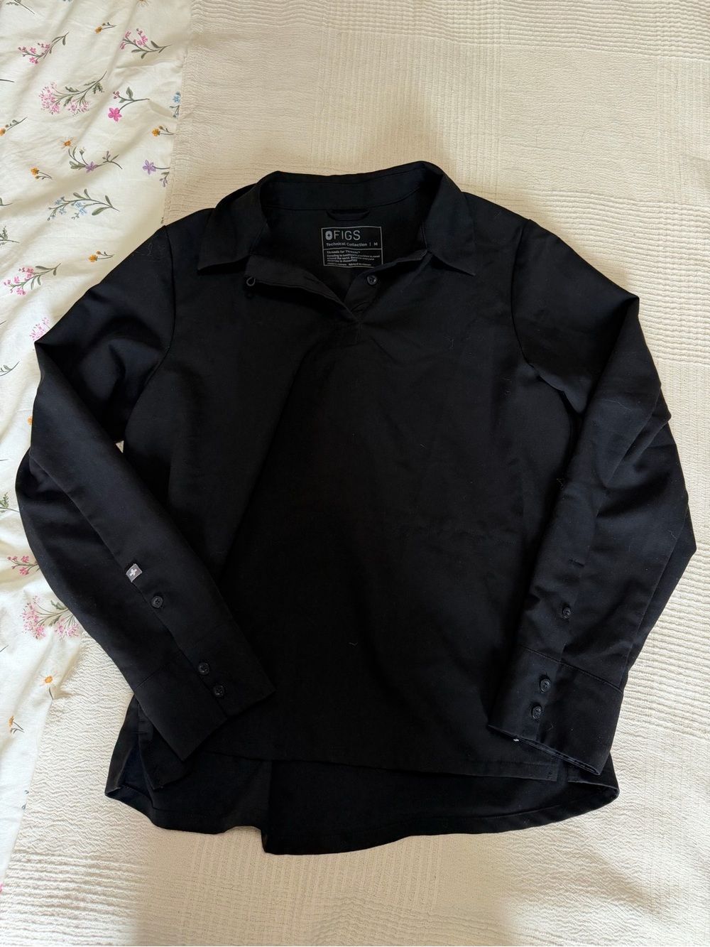 FIGS Black Long Sleeve Medical Shirt